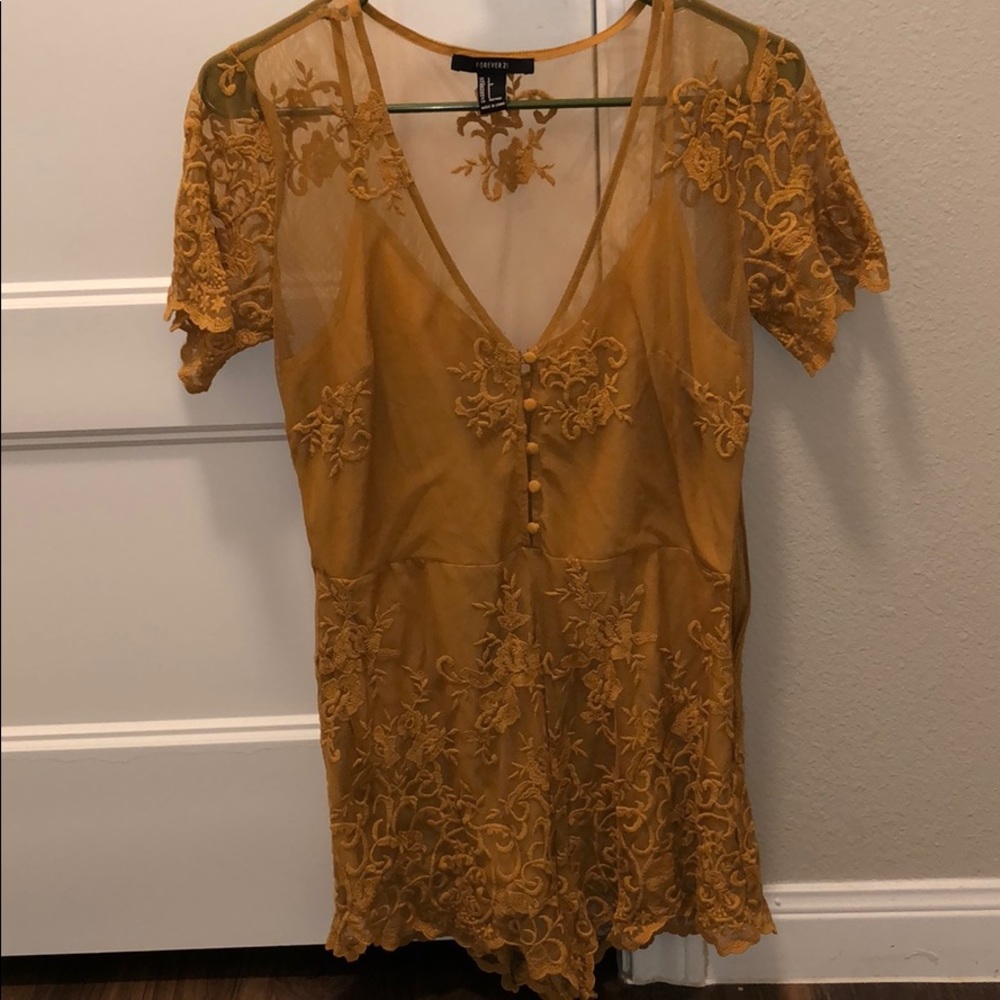 Forever 21 mustard romper
